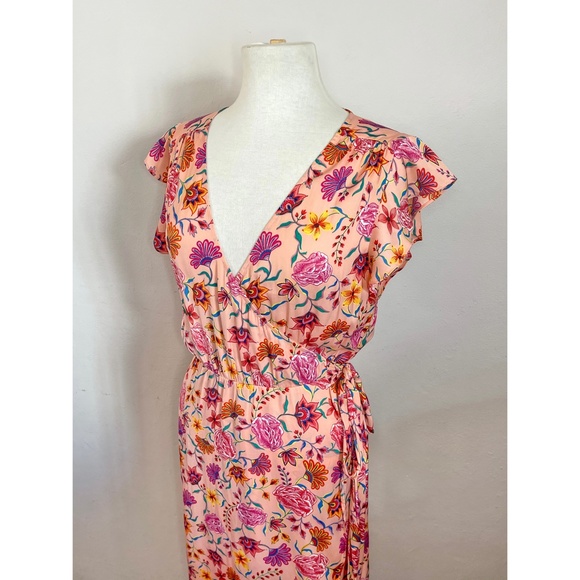 Sportsgirl Floral Wrap Dress Size 10 - Picture 3 of 8